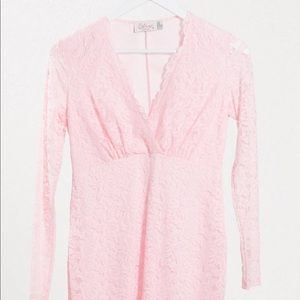 Asos maternity dress baby pink color